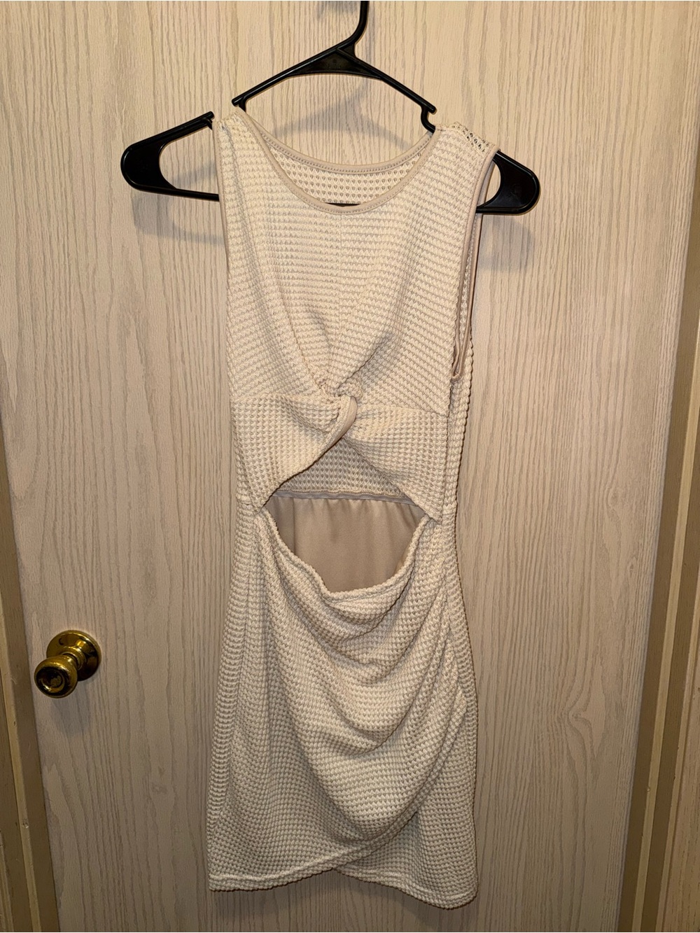 SHEIN White Backless Twist Cutout Dress